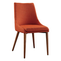 OSP Home Furnishings PAM2-M5 Palmer Mid-Century Modern Fabric Dining Accent Chair in Tangerine Fabric 2 Pack